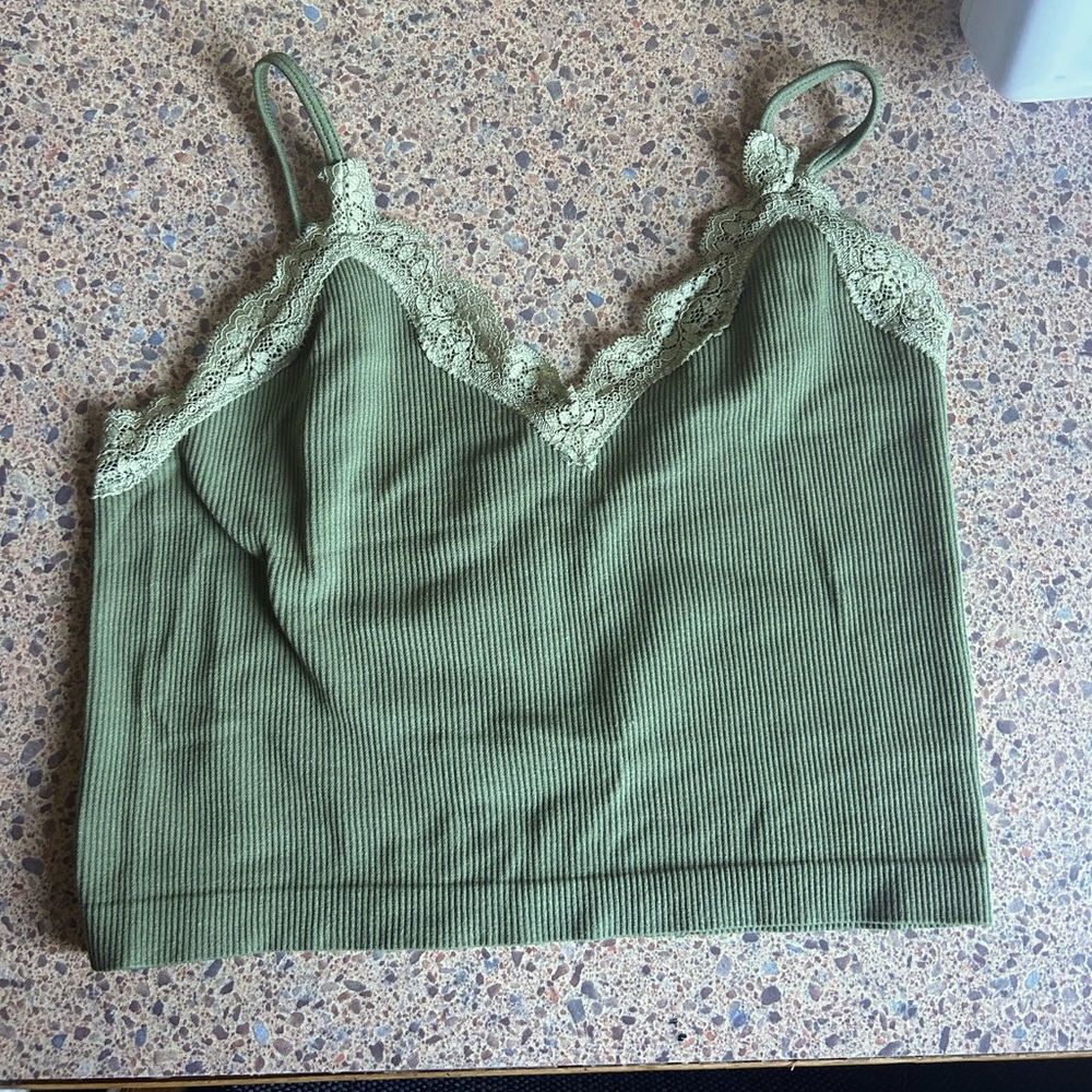 Wild Fable Green Lacy Top